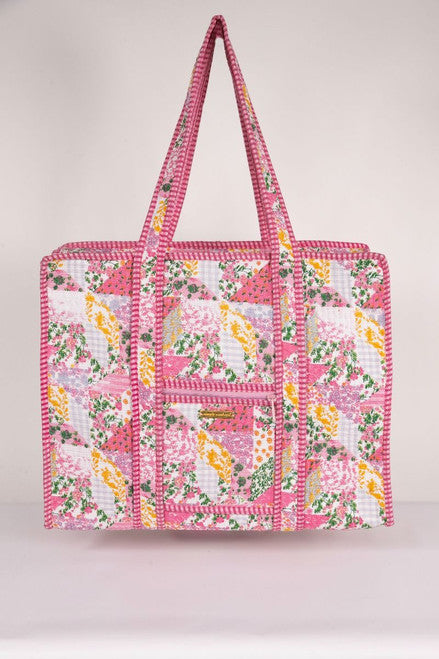 Quilted Tote-Pink