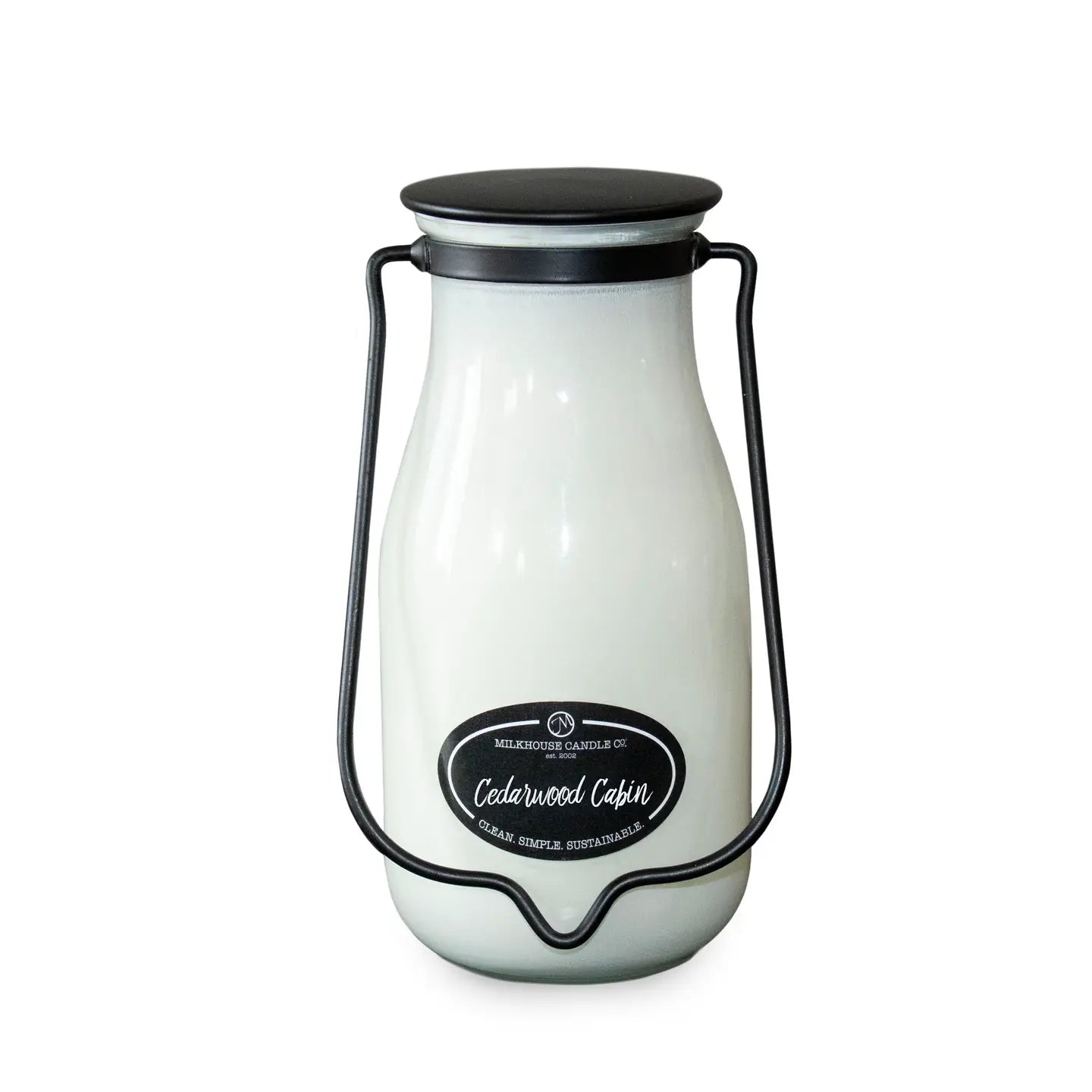 14 oz Milkbottle Candle: Cedarwood Cabin