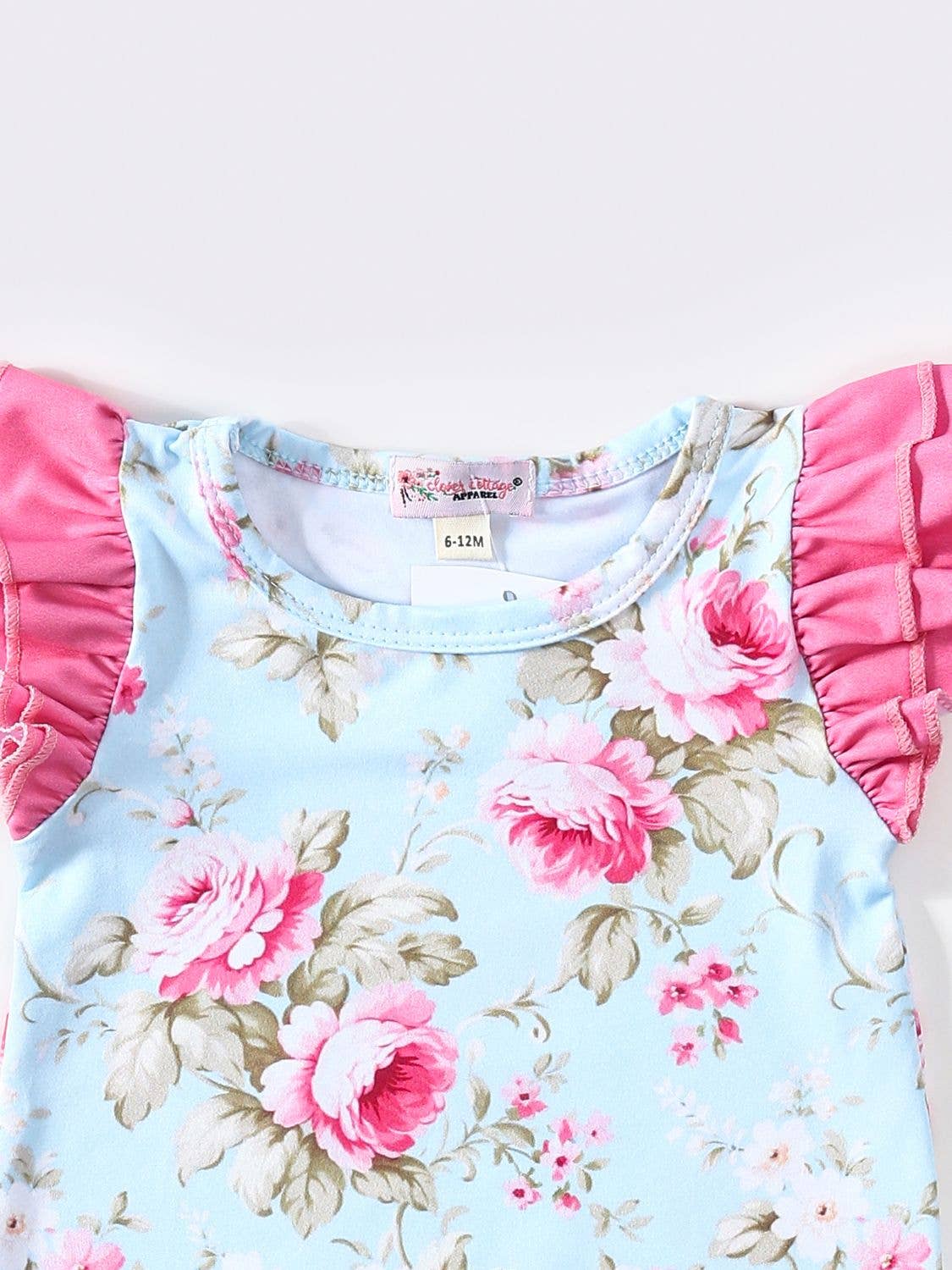 Clover Cottage - Rosy Aqua Baby Romper