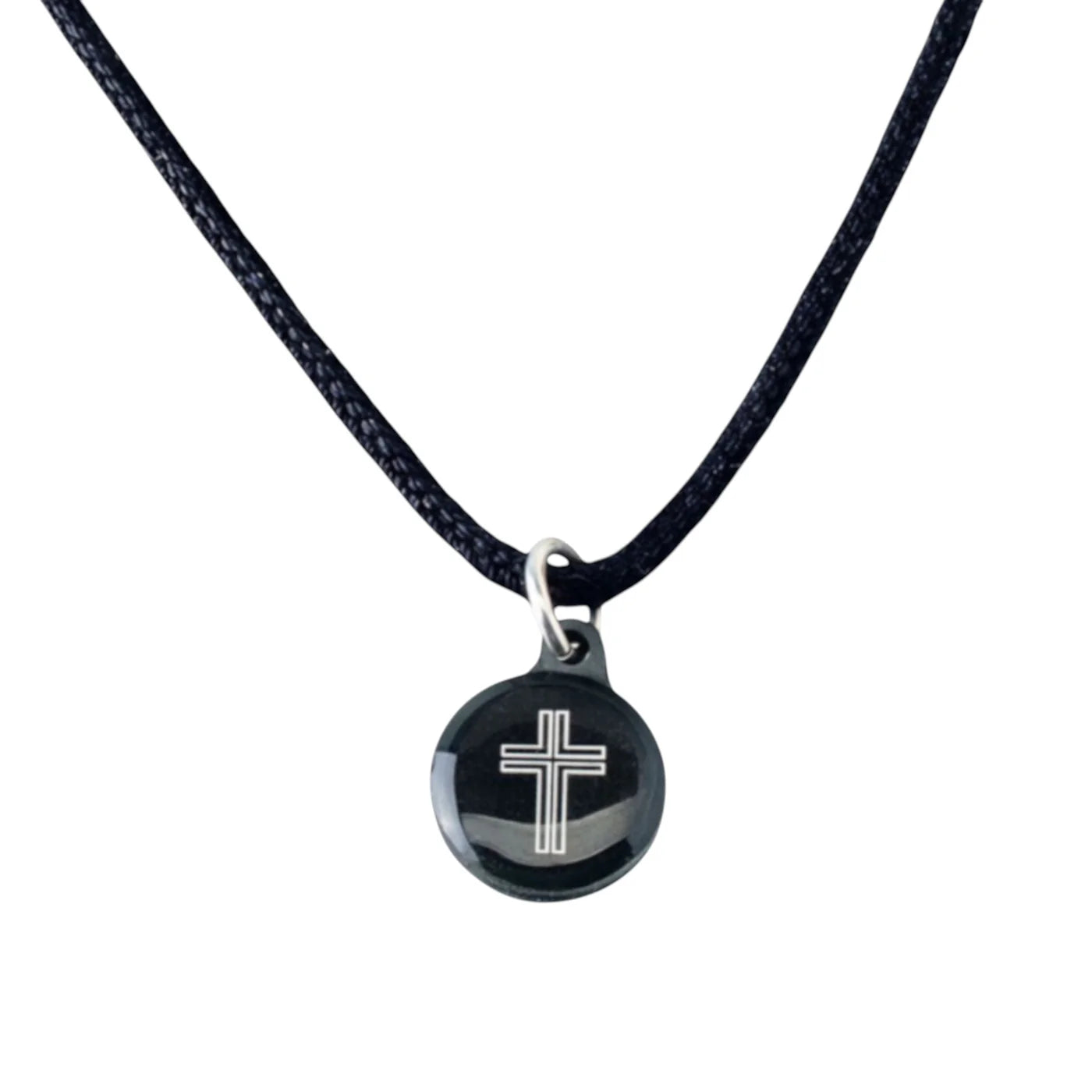 Tap To Pray® Survivor Series Necklace-Onyx + Cross