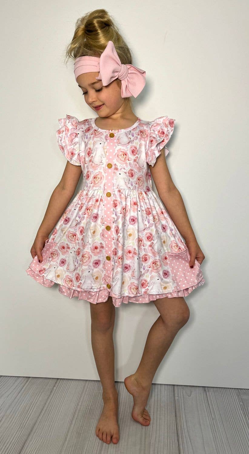 Clover Cottage - Bunny Blooms Girls Dress Easter