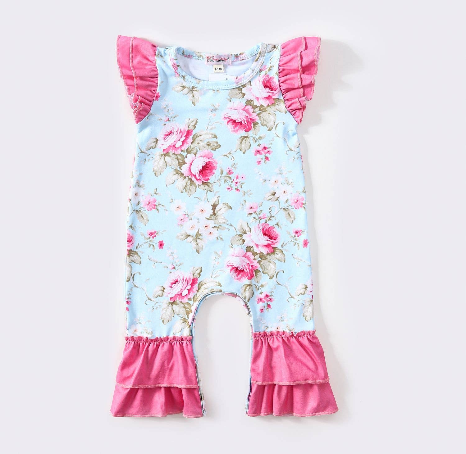Clover Cottage - Rosy Aqua Baby Romper
