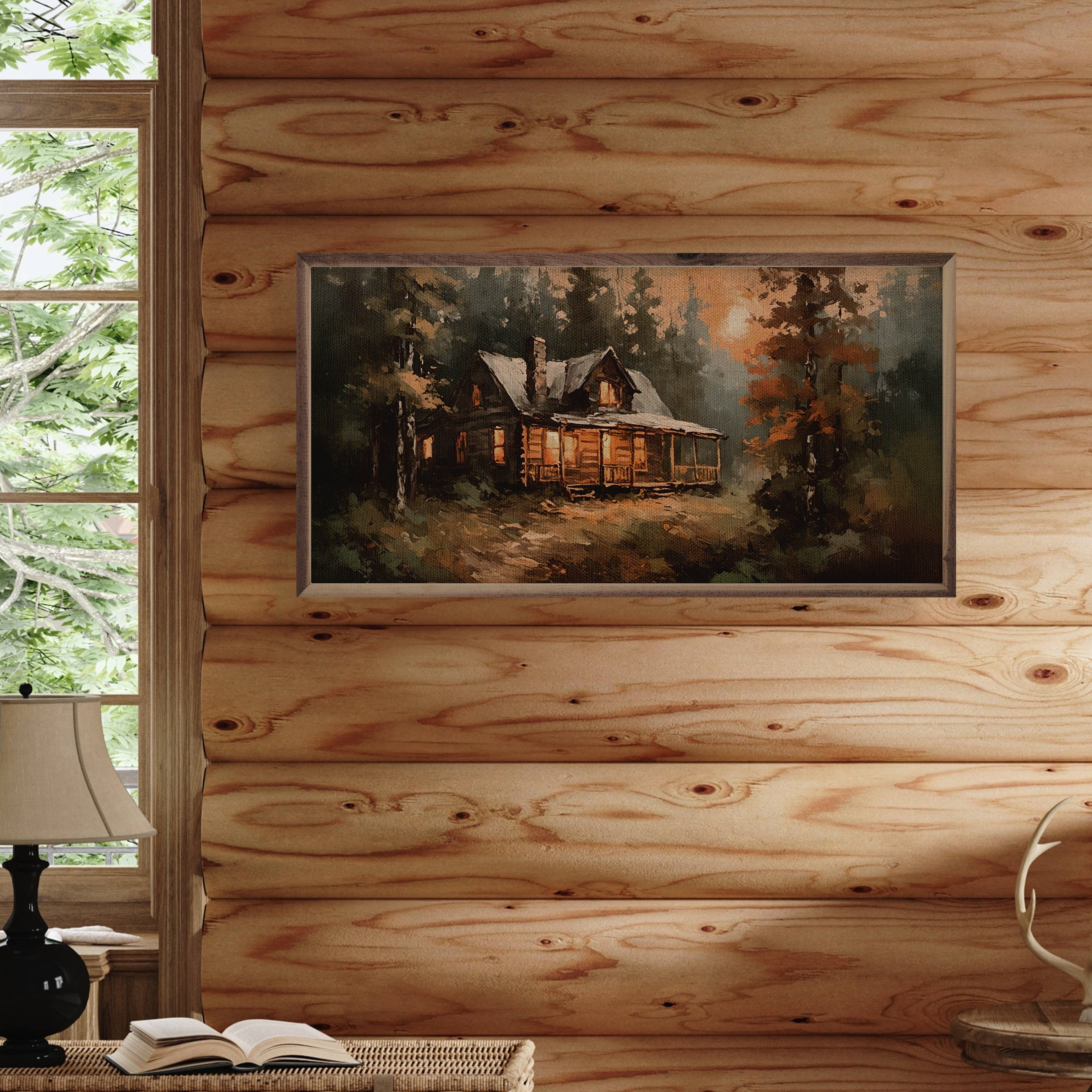 Kendrick Home - Cabin Among Pines Sunrise: 24 x 12 x 1.5