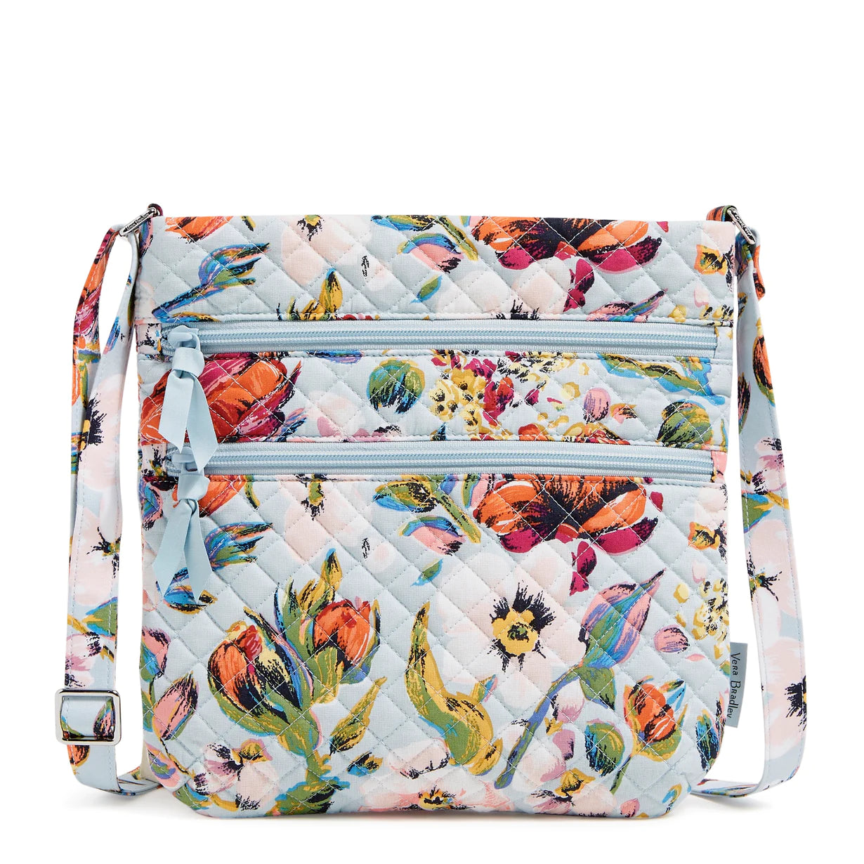 Triple Zip Hipster Crossbody Bag Sea Air Floral