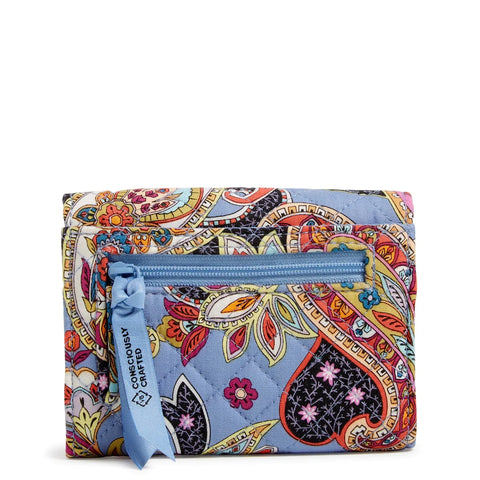 RFID Riley Compact Wallet in Recycled Cotton-Provence Paisley