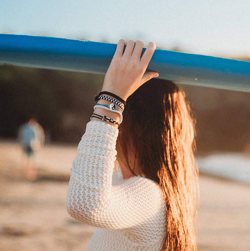 "Balance" Black & White Yin Yang Hair Tie Bracelets: Medium