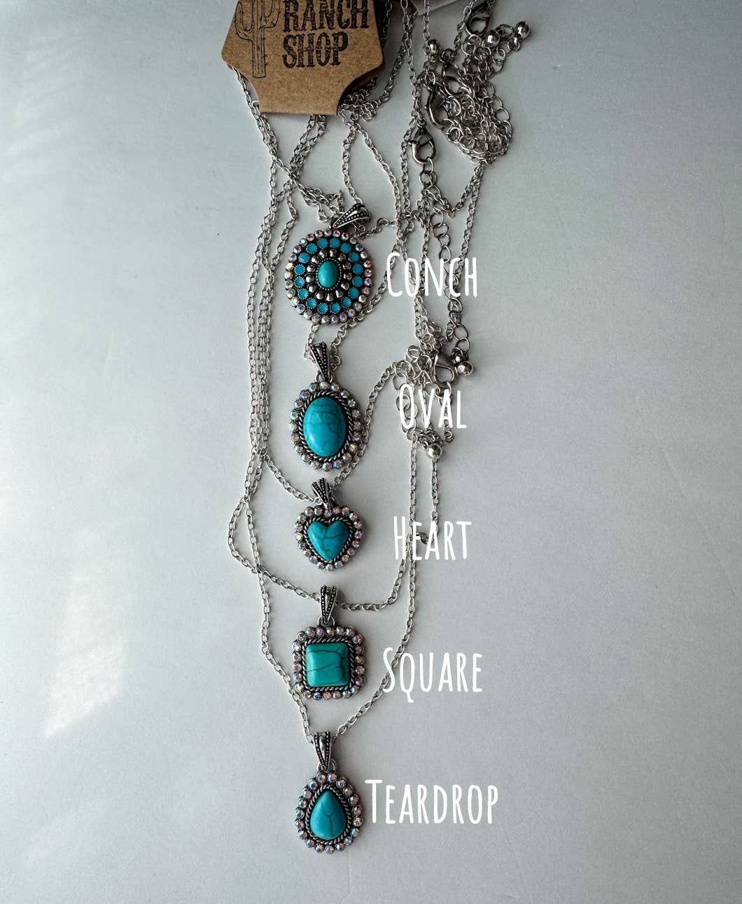 Western Semi Stone Rhinestone Necklace: HEART