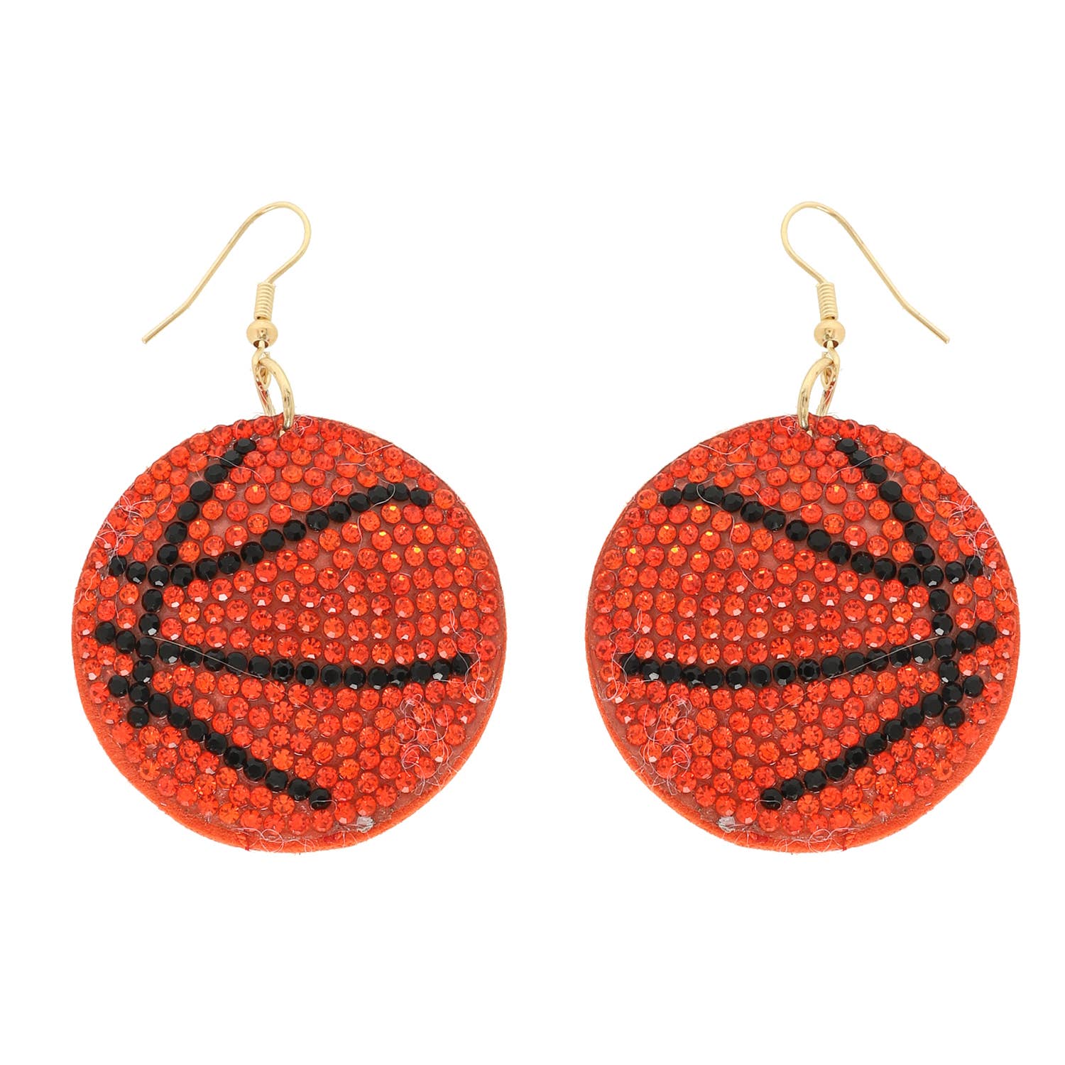 Sophia Collection - Game Day Rhinestone Suede Backed Drop Earrings: Soccer