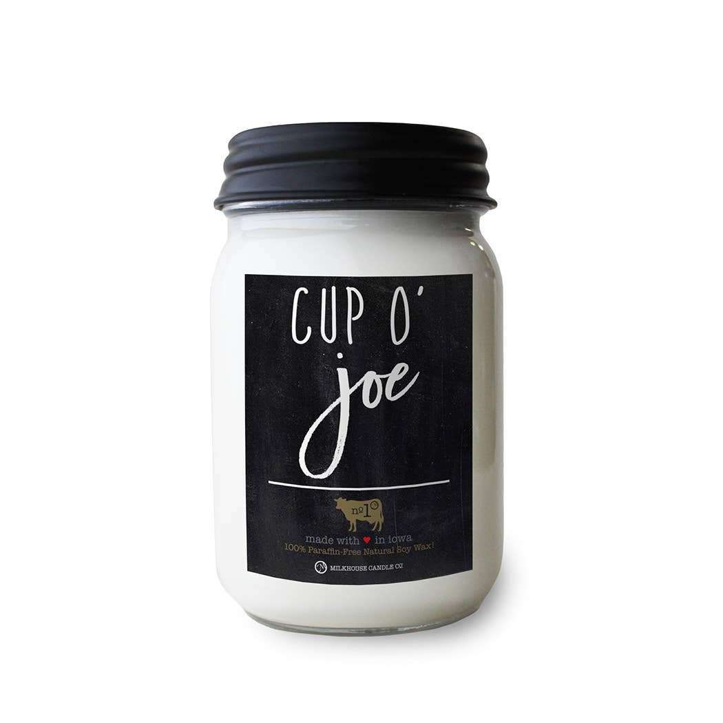Milkhouse Candle Company - 13 oz Mason Jar Candle: Cup O' Joe