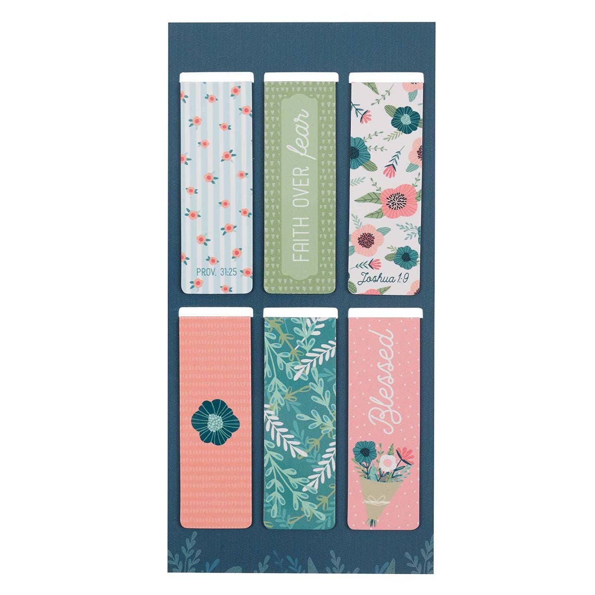 Christian Art Gifts - Magnetic Bookmark Set Floral Garden