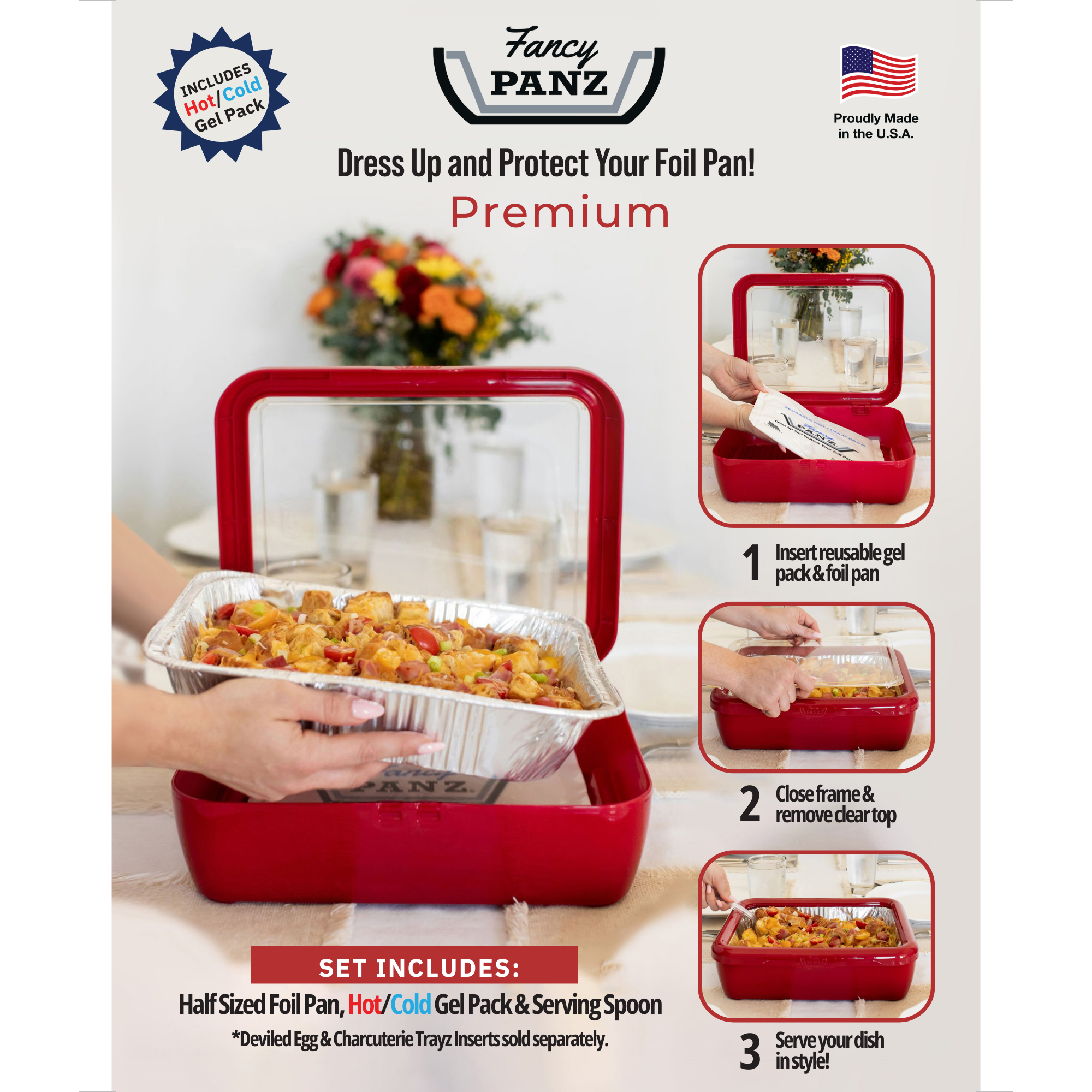 Fancy Panz - Premium Set - Pan Frame w/ Lid & Gel Pack - Charcoal
