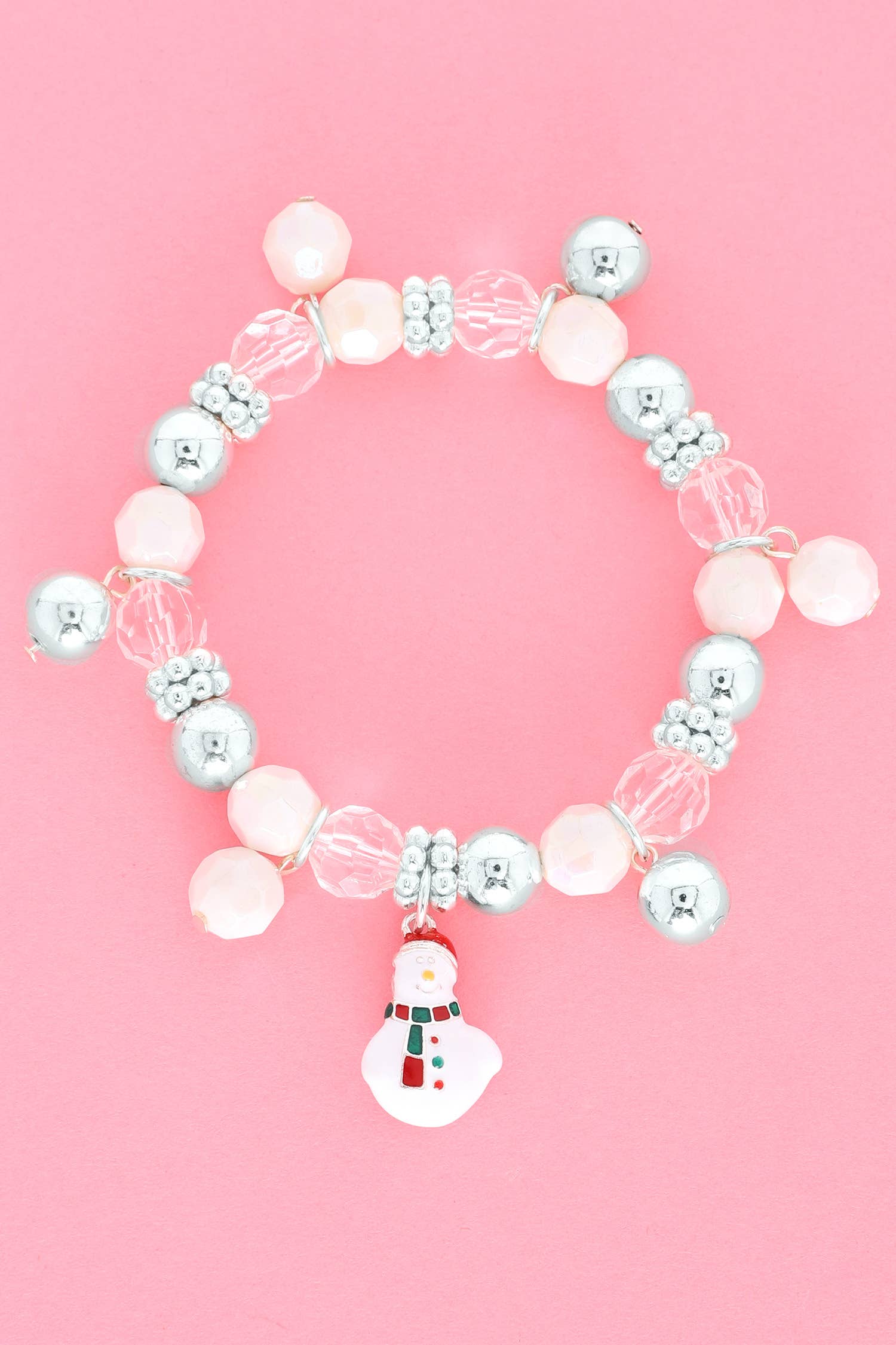 Sophia Collection - Crystal Beaded Snowman Charm Bracelet