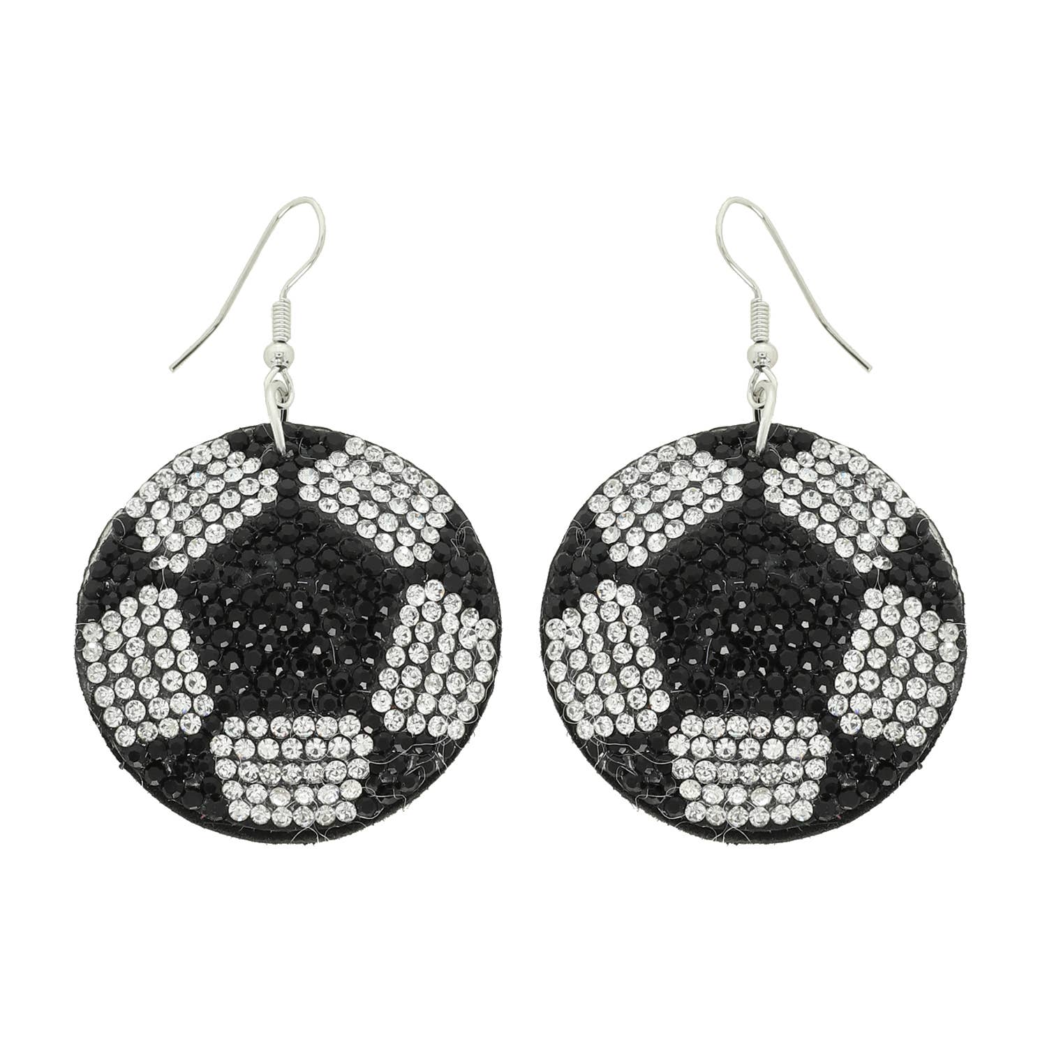 Sophia Collection - Game Day Rhinestone Suede Backed Drop Earrings: Football