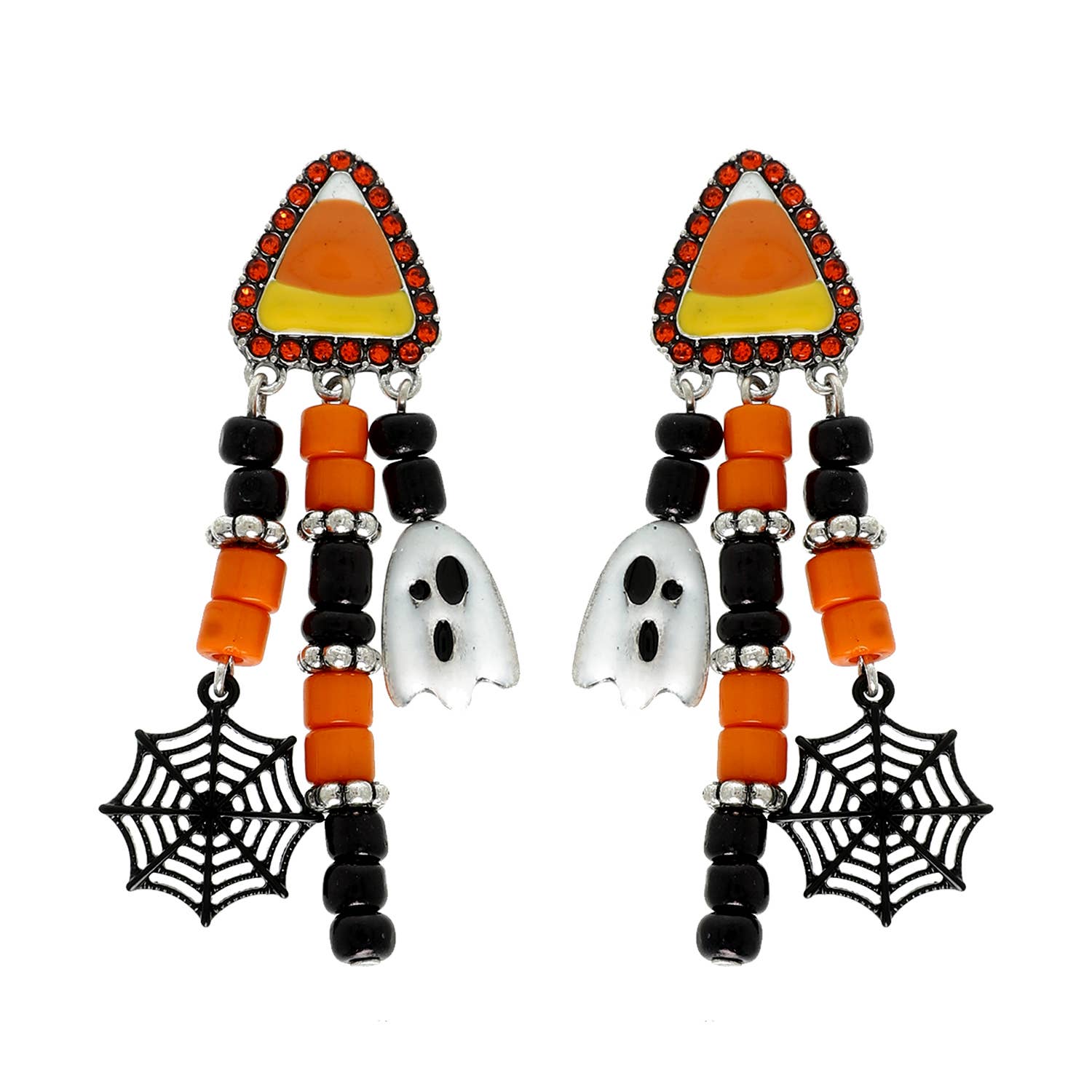 Sophia Collection - Halloween Themed Bead Charm Tassel Earrings