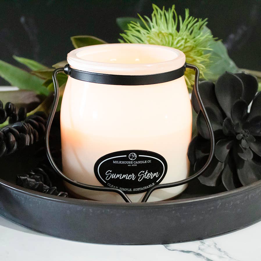 Milkhouse Candle Company - 16 oz Butter Jar Candle: Summer Storm