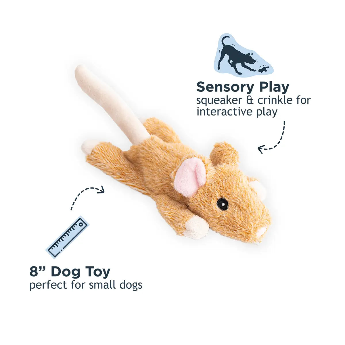 Stuffless Mouse Squeaker Dog Toy