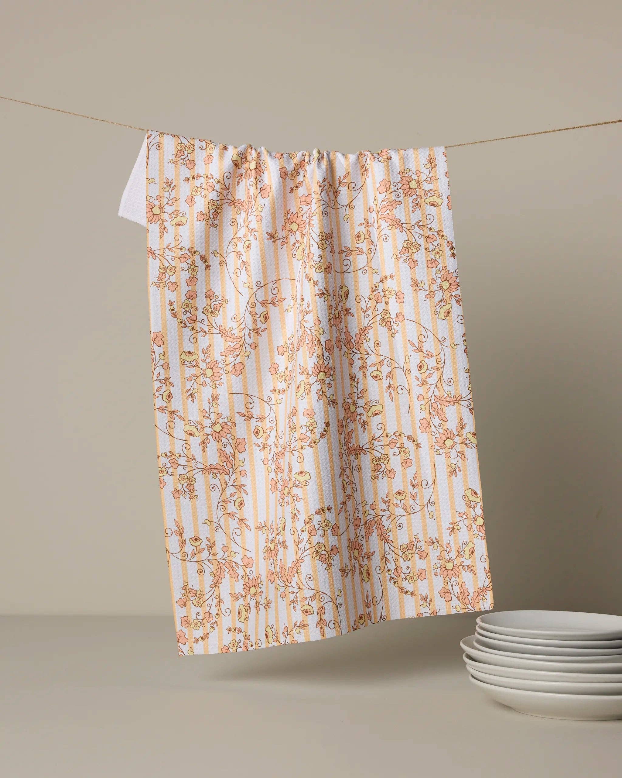Geometry - Buttercup Vine Tea Towel