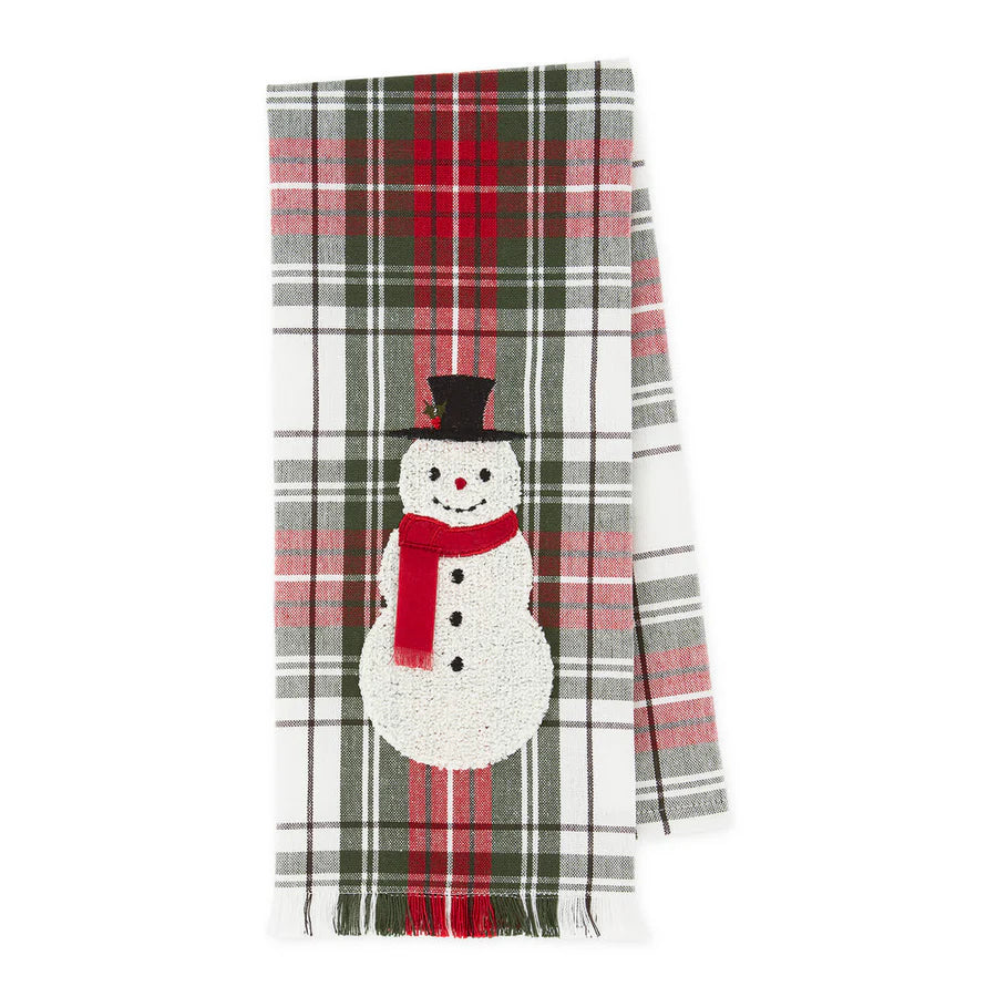 Snowman Embellished Dishtowel