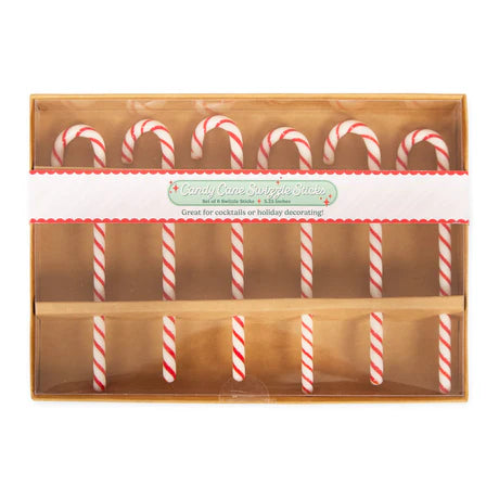 Candy Cane Swizzle Stick Set of 6