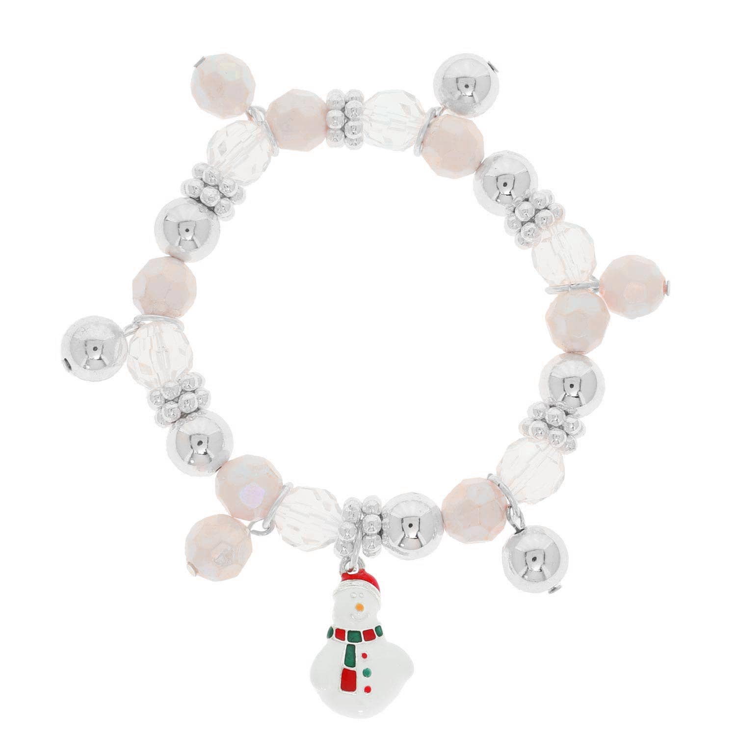 Sophia Collection - Crystal Beaded Snowman Charm Bracelet