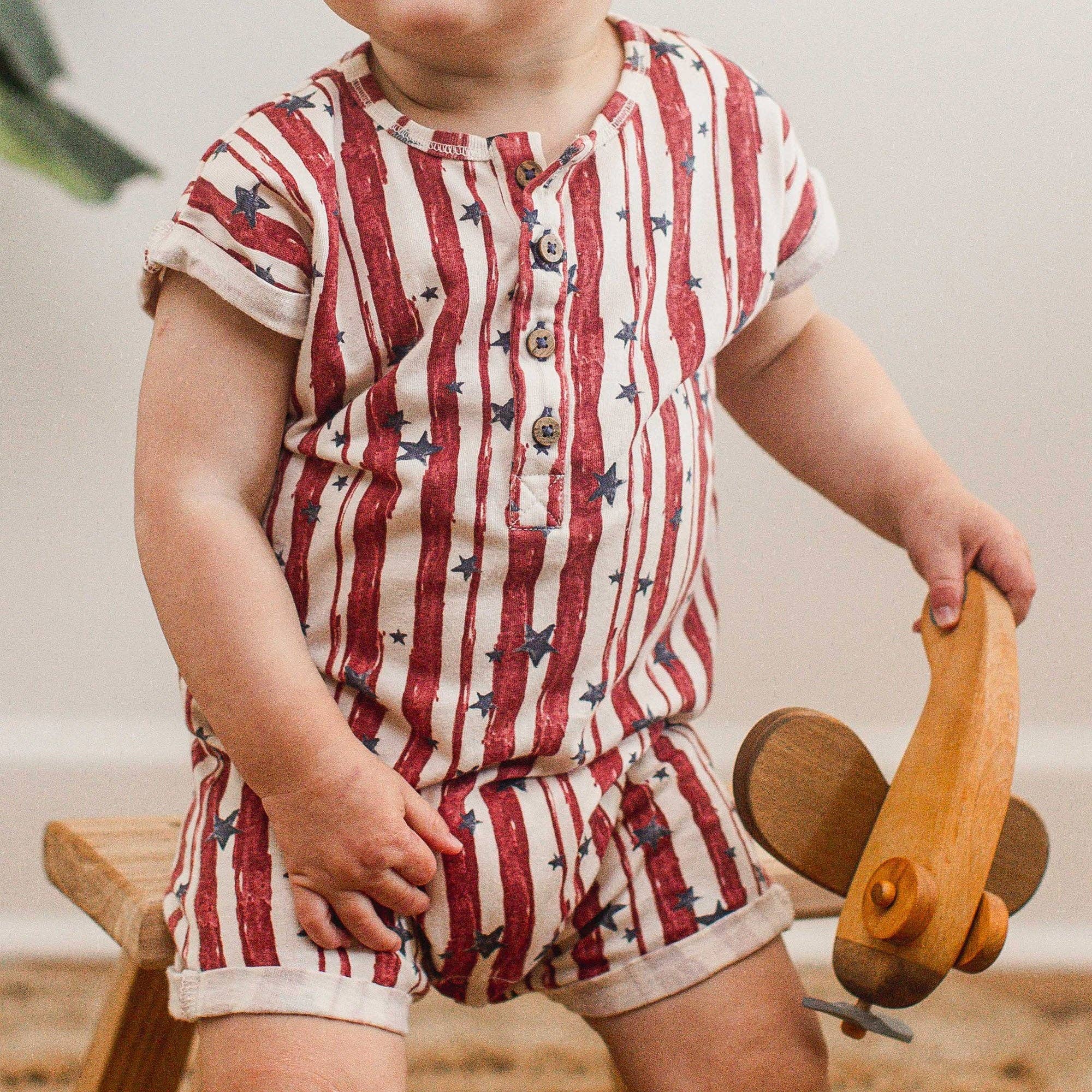 Stars & Stripes Baby Boy Romper