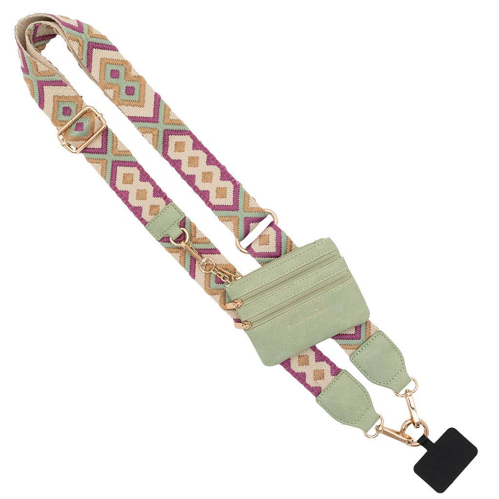 Save The Girls - Clip & Go Crossbody Strap w/Zippered Pouch: Leopard
