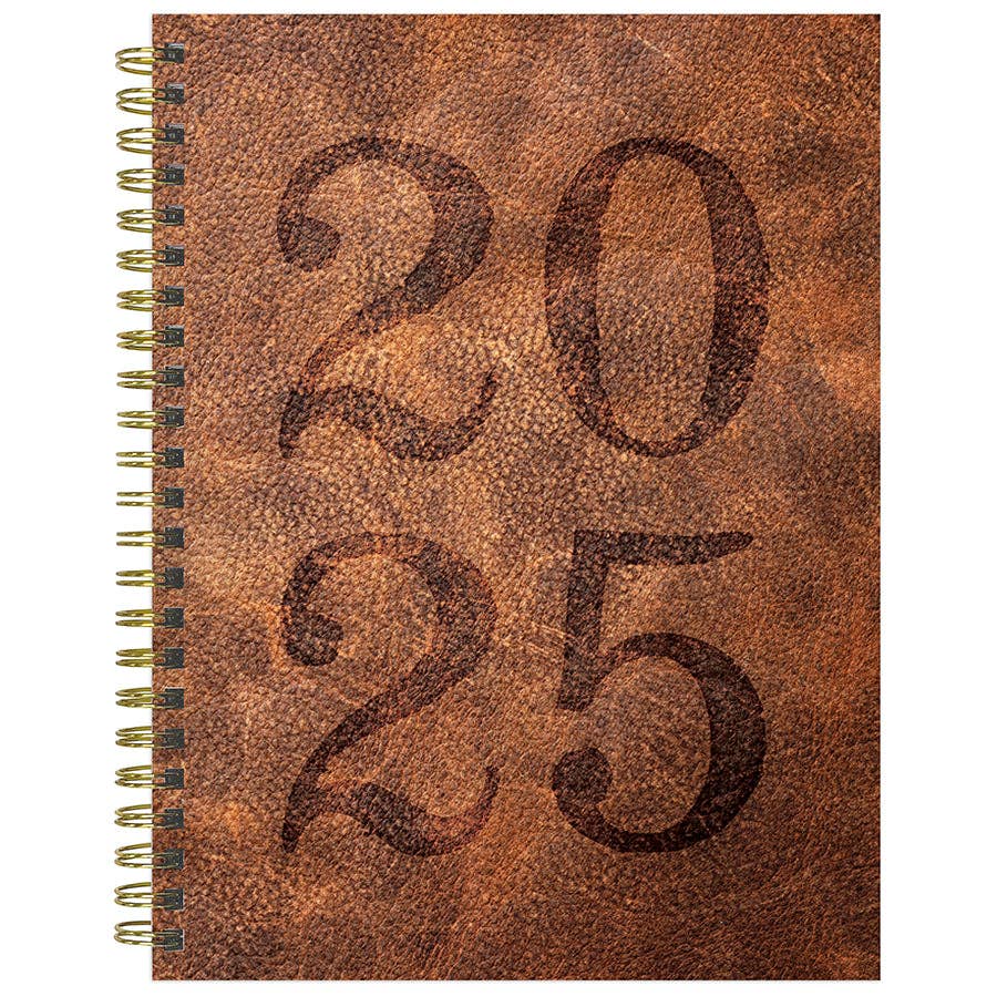 TF Publishing - Paper Goods - 2025 Aged Leather Medium Weekly Monthly Planner
