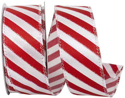CANDY CANE IRIDESCENT STRIPE VALUE WIRED EDGE