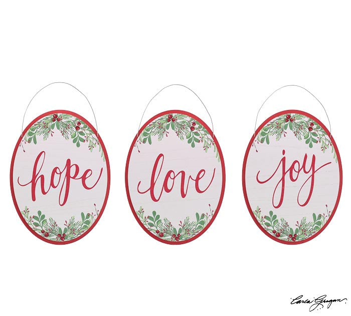 HOPE JOY LOVE WALL HANGING ASSORTMENT