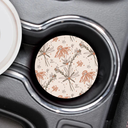 FLORAL PATTERN CAR COASTER