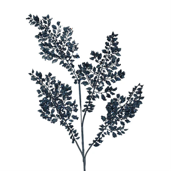 Metallic Fern with Sequin Finish 33" in Midnight Blue