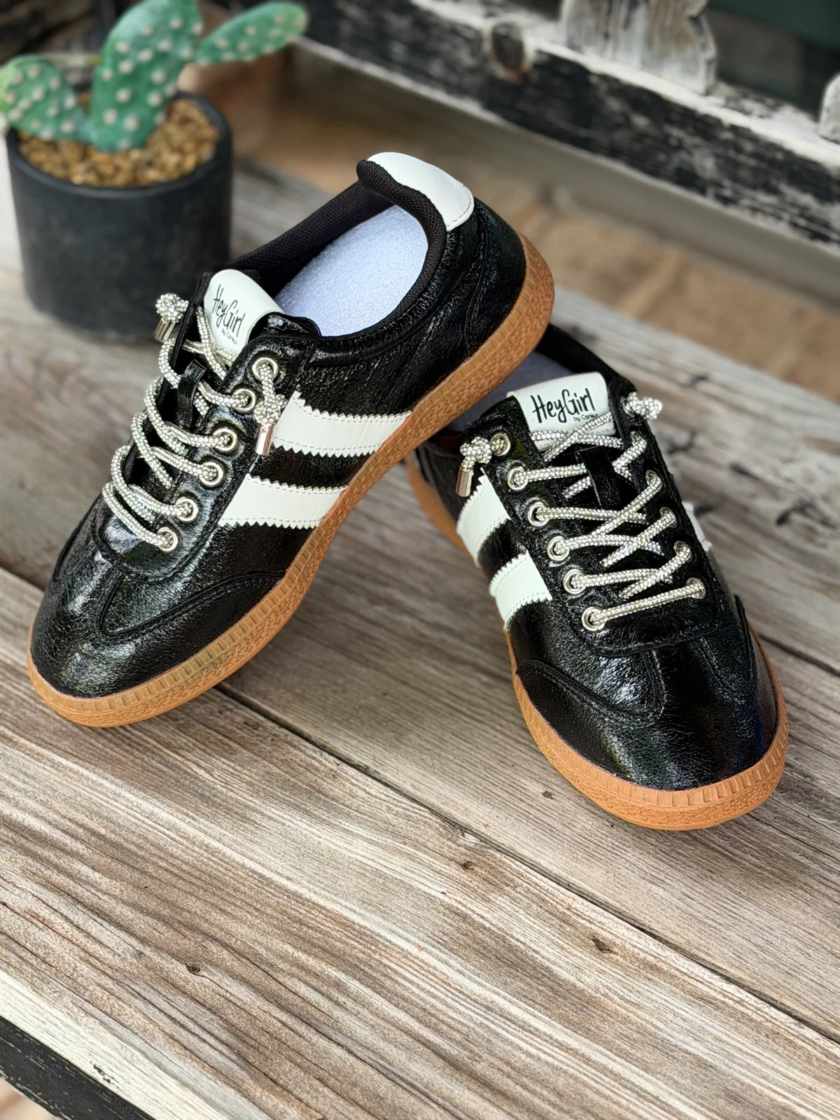 Corky’s Heads Up Black Metallic Sneaker