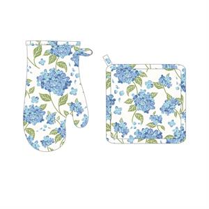 Hydrangea Oven Mitt & Pot Holder