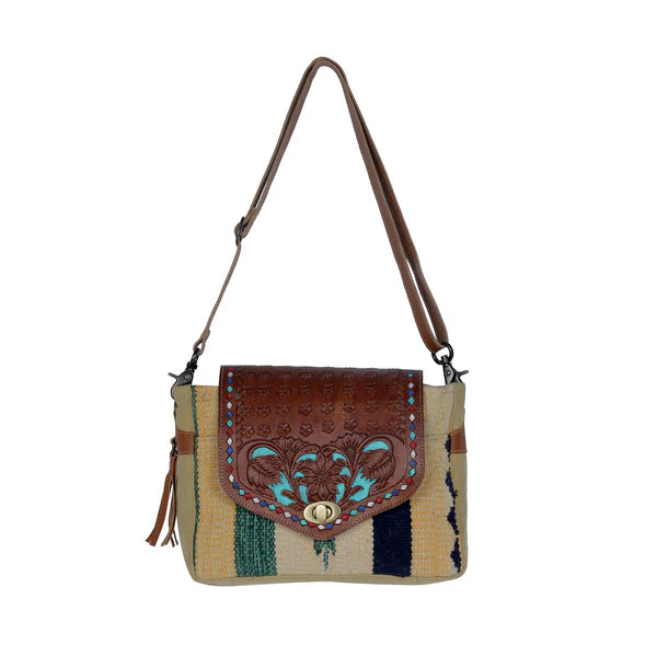 Floral Etchings Hand-Tooled Bag