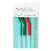 Mint/Green/Red Reusable Straw Set (40oz Mega Mug)
