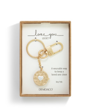 Love you Locket Key Fob - Gold