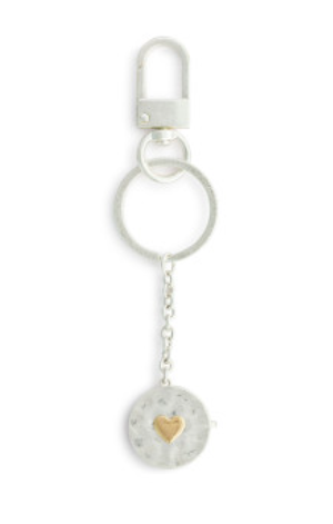 Love you Locket Key Fob - Silver