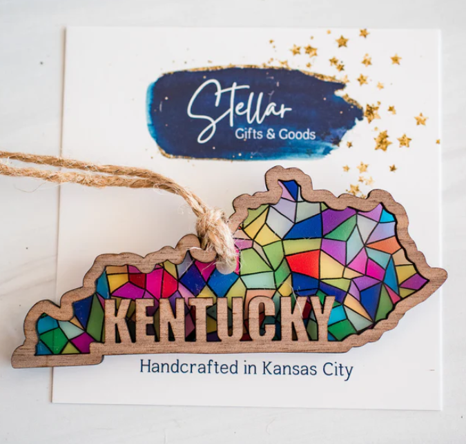 Stained Glass State Ornaments-Kentucky