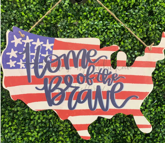 HOME OF THE BRAVE DOORHANGER