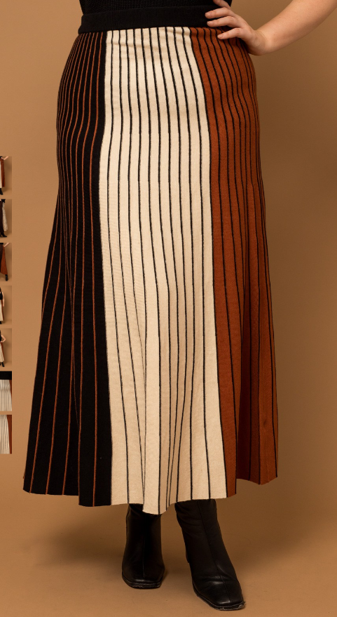 Color Block Maxi Skirt