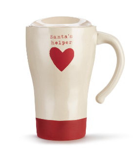 Santa's Helper Heart Travel Mug