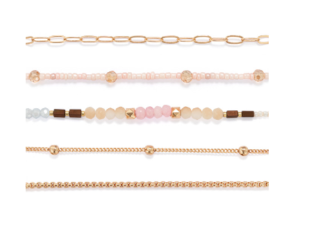 Bracelet Set of 5 - Multicolor Gold
