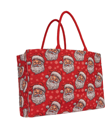 Simply Southern-Santa Print Tote Bag