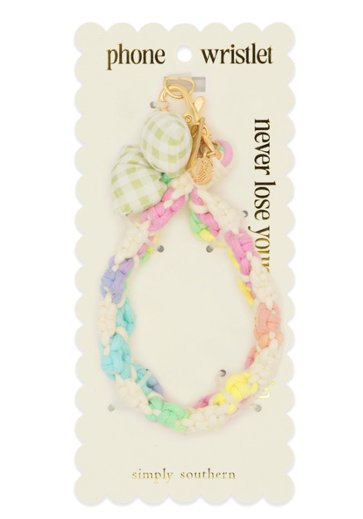 Phone Wristlet-Rainbow Macrame