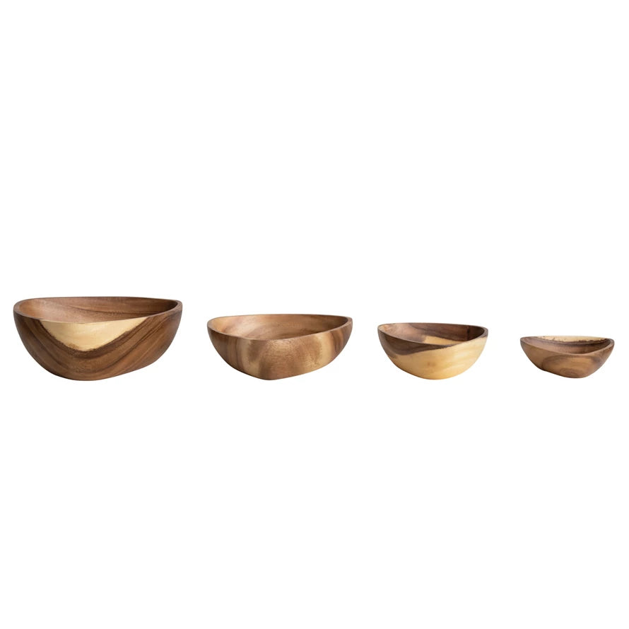 Acacia Wood Bowls, Natural