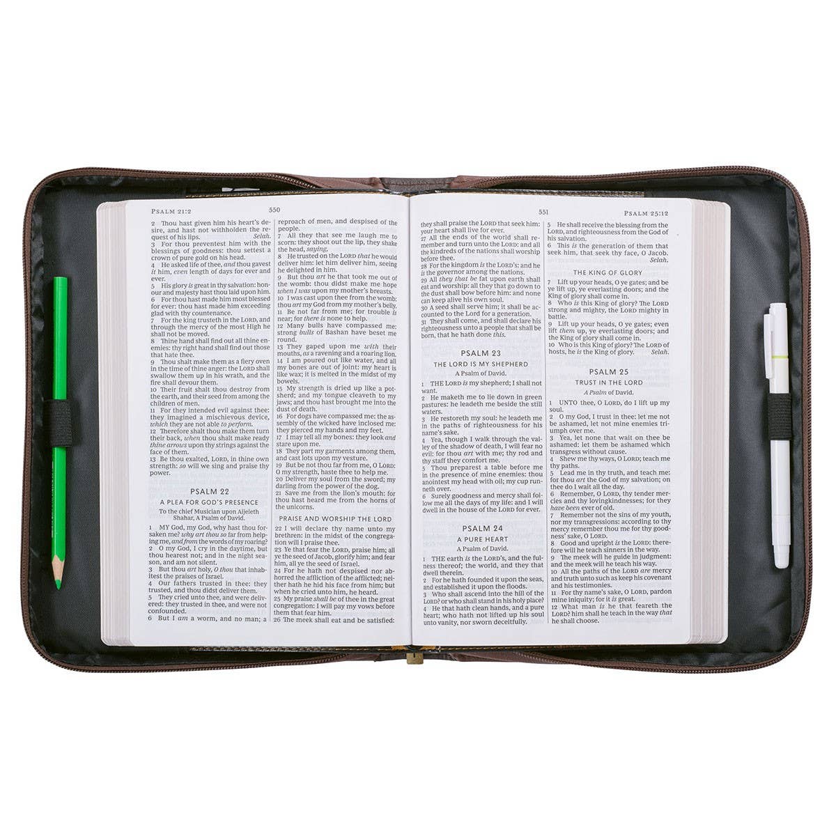 Christian Art Gifts - Bible Cover Classic Two-tone Lord is My Strength Ex. 15:2: Extra Large