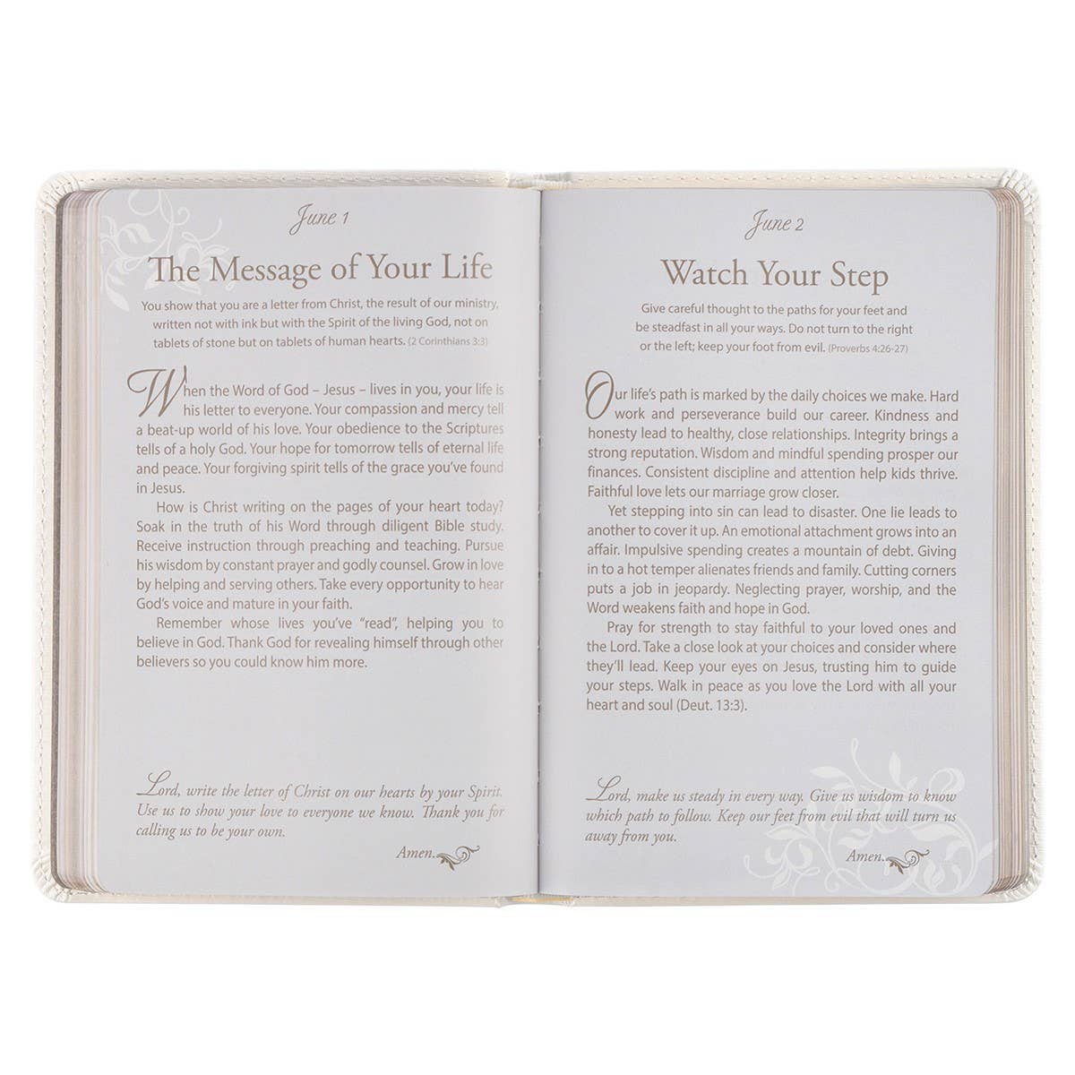 Christian Art Gifts - Devotional for Mr. & Mrs. White Faux Leather
