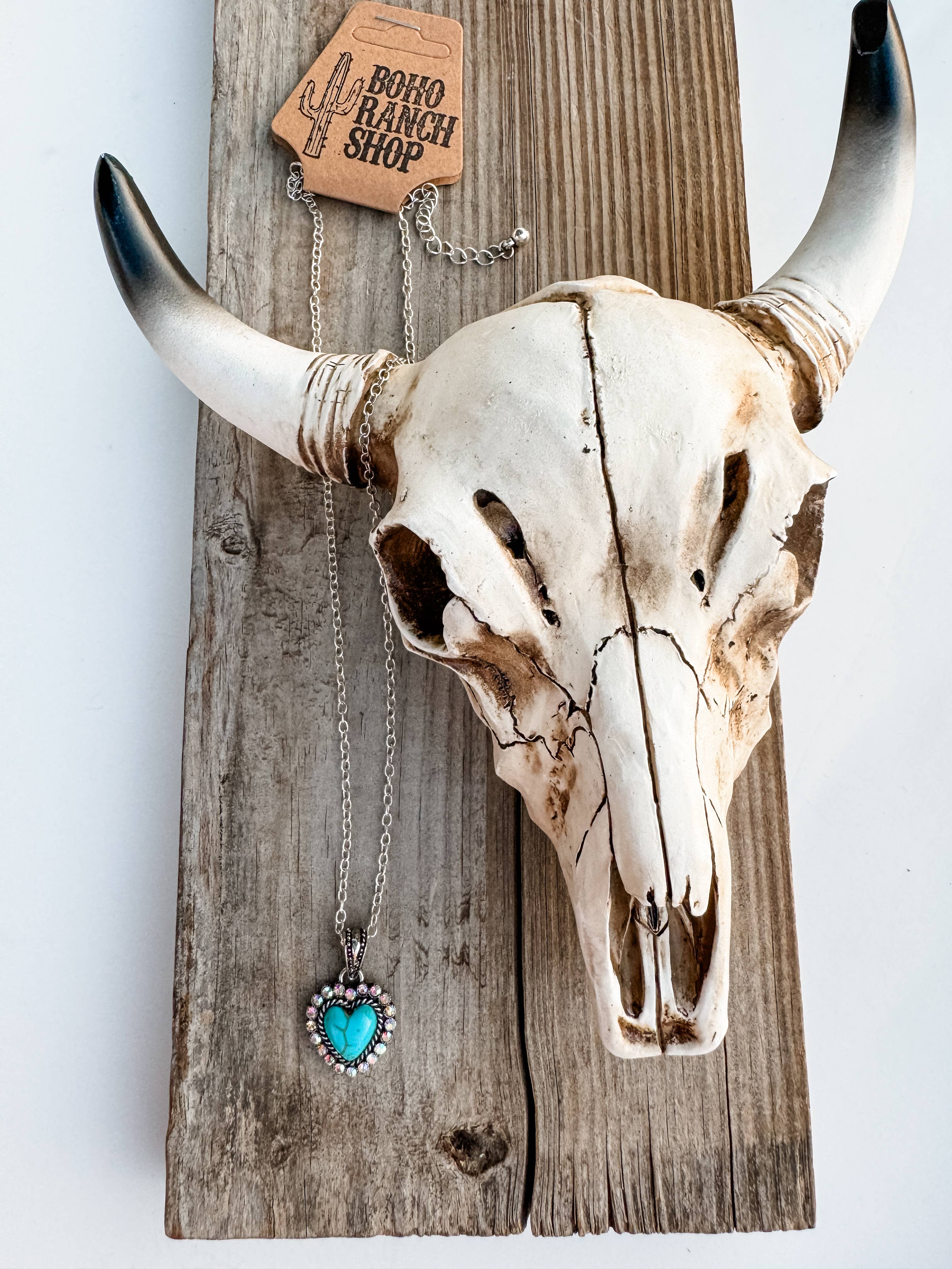 Western Semi Stone Rhinestone Necklace: HEART