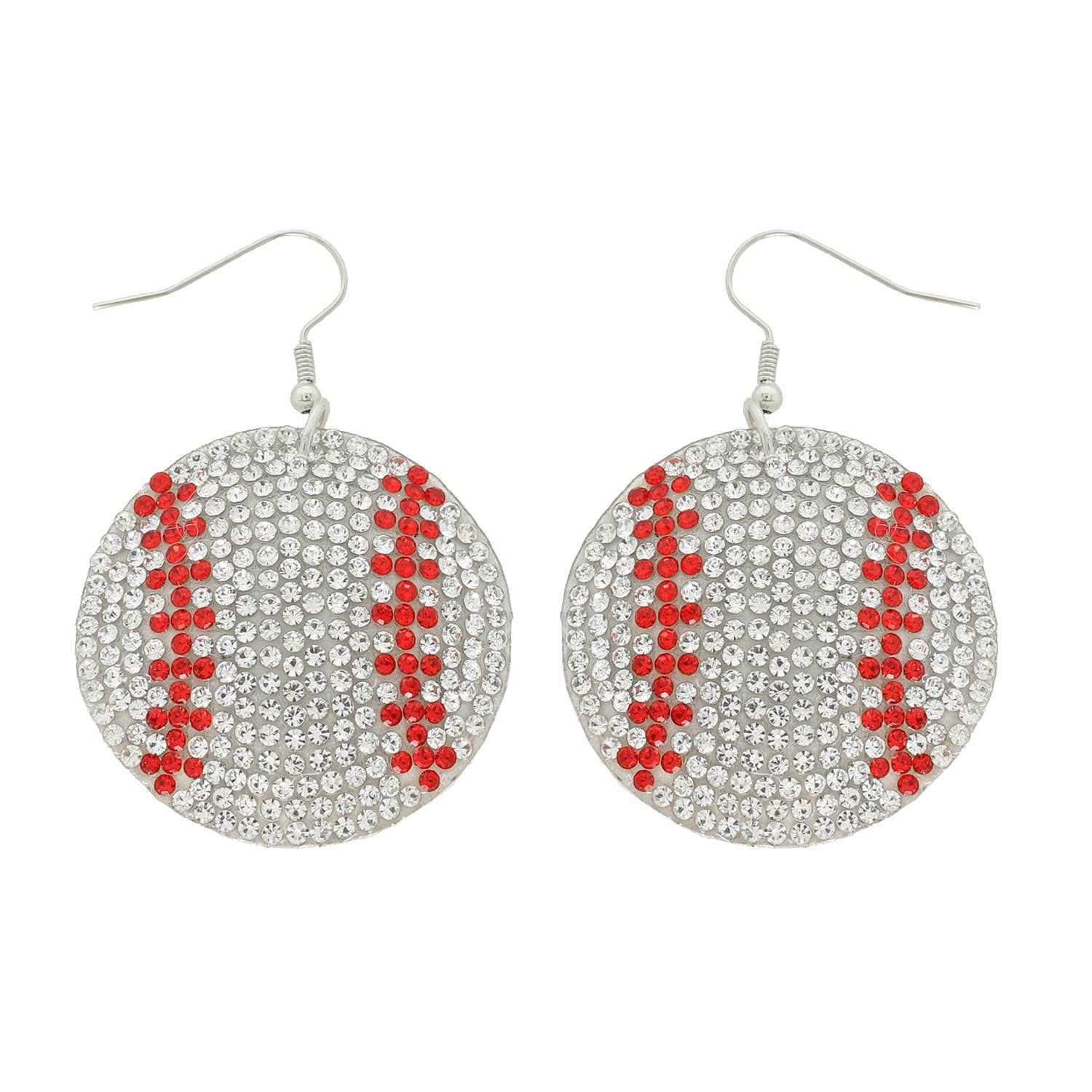 Sophia Collection - Game Day Rhinestone Suede Backed Drop Earrings: Football