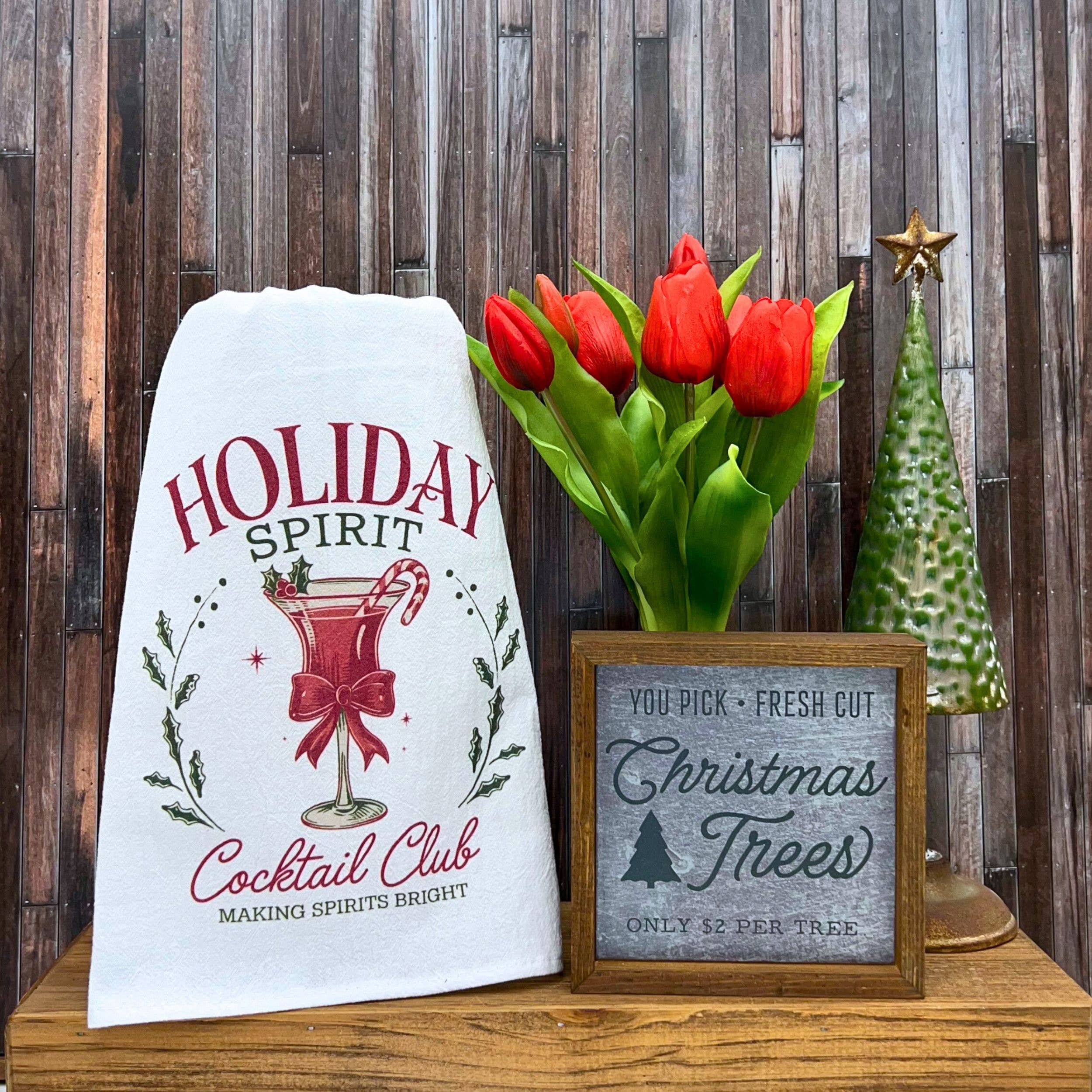 Driftless Studios - Holiday Spirit Cocktail Club Christmas Tea Towels